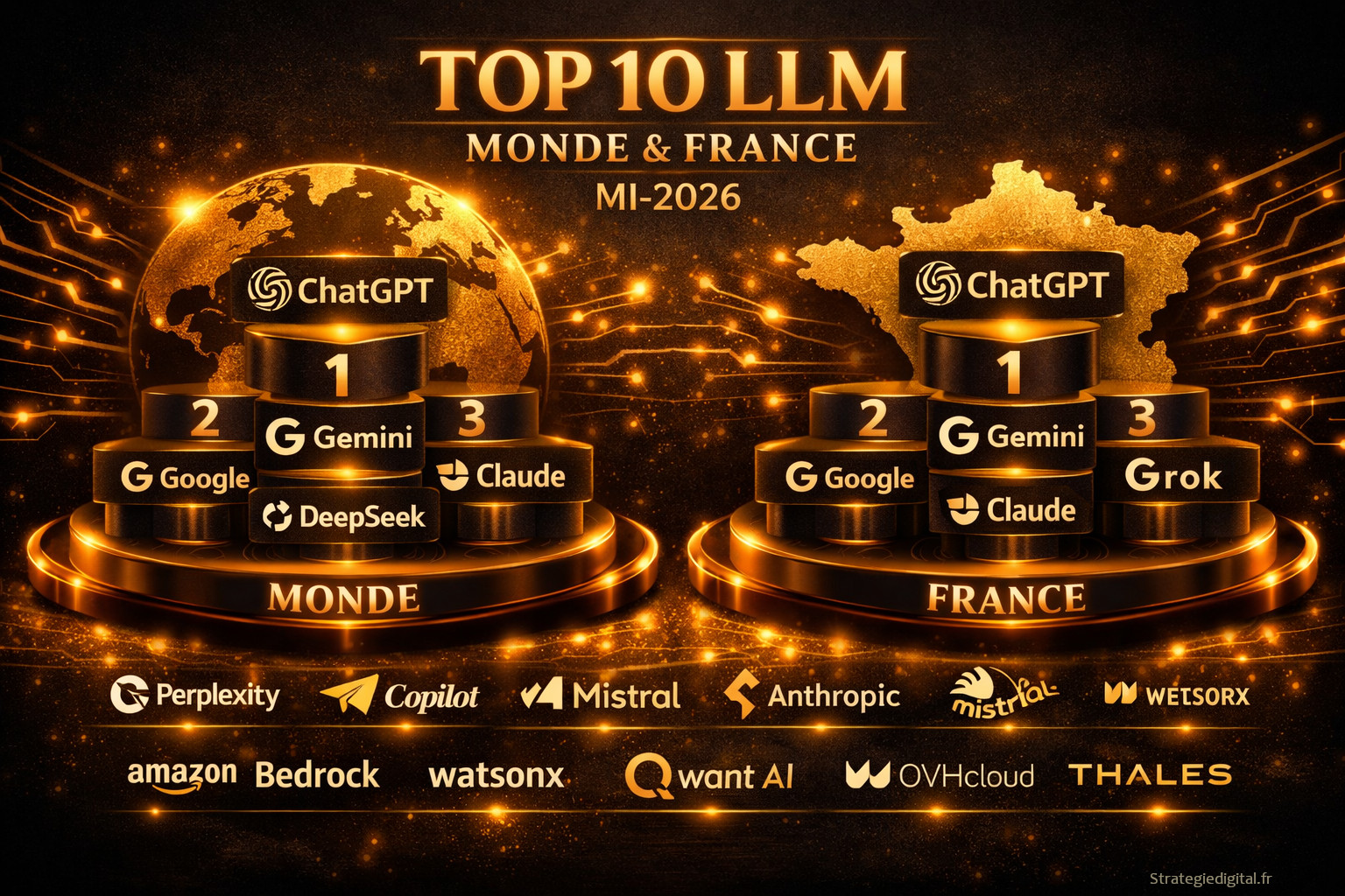 TOP10 IA LLM Monde et France juin-2026